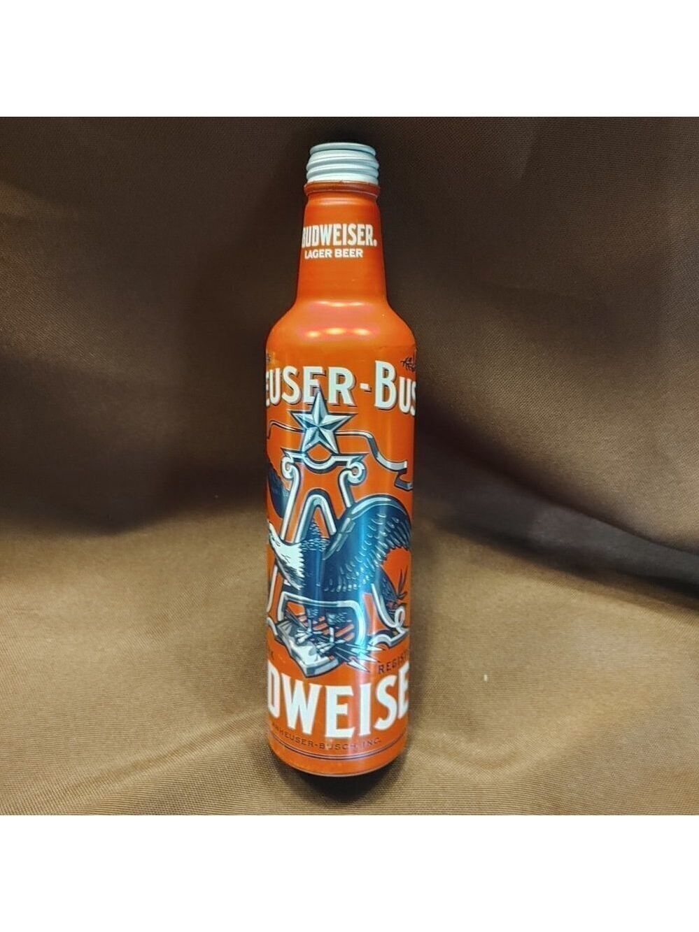 Budweiser Anheuser Busch Aluminum Bottle Red White Blue Eagle - Picture 1 of 9